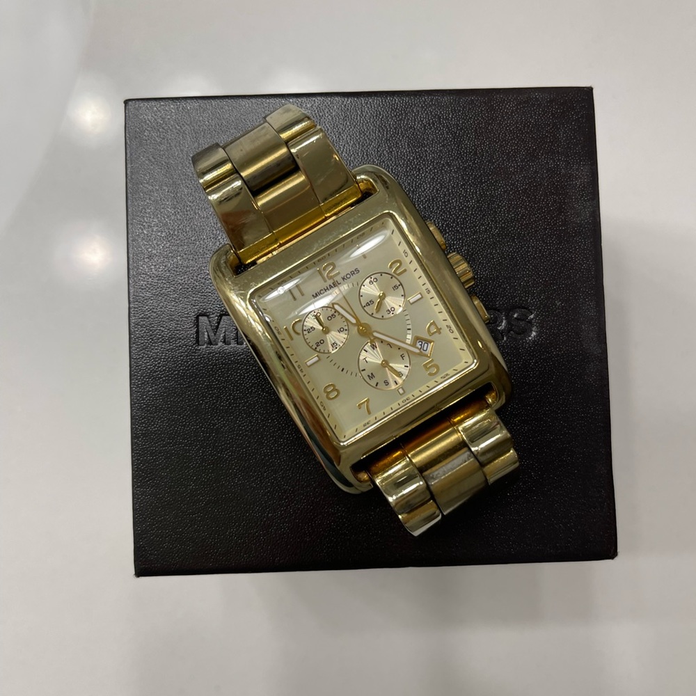 Michael Kors gold chunky square watch